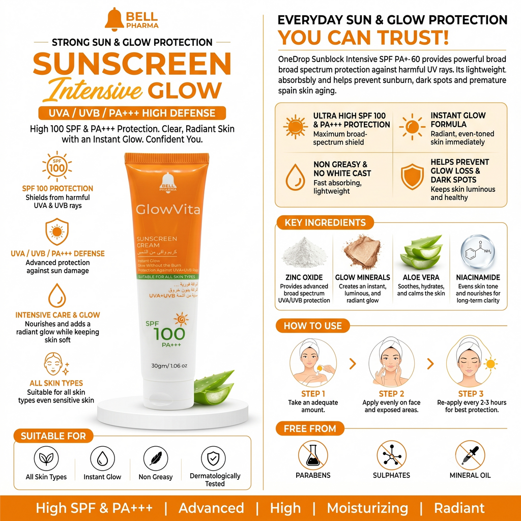 GlowVita Sunscreen Cream SPF 100 PA+++